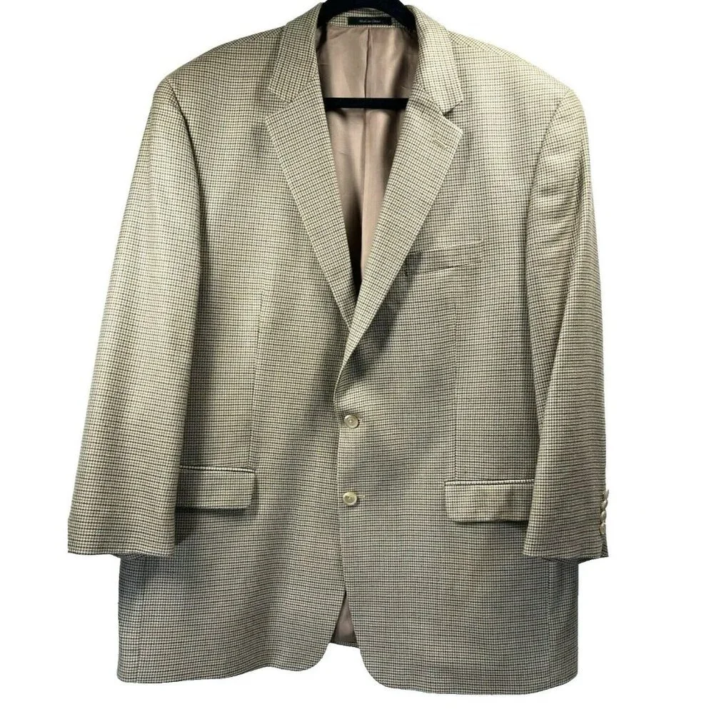 Lauren Ralph Lauren Mens Blazer Jacket Size 48L Long Silk Wool Two Button Single